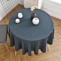 Mantel Redondo De Algodón Y Lino Sencillo Para Hogar Comedor Té Cubierta De Diámetro 90-180 Cm Estilo TWILL Multitarea - details 3