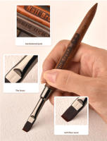 Pincel De Uñas Acrílicas Para Maquillaje De Manicura Y Gel Con Mango De Madera Redondo Y Cerdas De Nylon 1PC - details 2