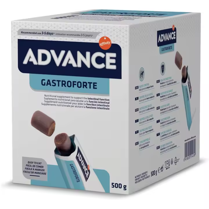 ADVANCE Suplemento Nutricional para Perros Gastroforte, Caja de 100 Partículas de 5 gr - 1