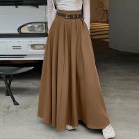 ZANZEA Jupe De Cintura Alta Para Mujer Estilo Coreano Plisado Swing Vintage Moda Primavera Escritorio Falda Larga Suave Sólida A-Line - details 9