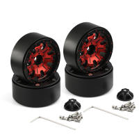 4Pcs Rueda De Encaje De Aleación De Aluminio CNC 1.9 Para Coche RC 1/10 Axial SCX10 90046 AXI03007 TRX4 VS4-10 Redcat Gen8 Rbx10 Rojo - details 0