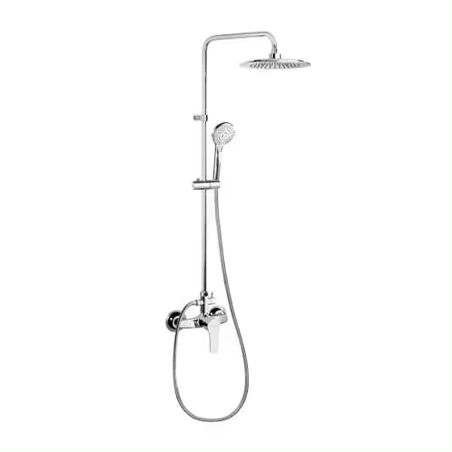 Ramon Soler Titanium - Conjunto ducha monomando con rociador redondo ABS y teleducha, 3 funciones, Sin acabado, Cromo - 1