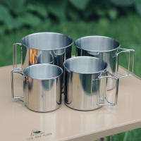 Taza De Camping Plegable Al Aire Libre Con Mango De Acero Inoxidable Para Cerveza Whiskey Café Leche Agua Vaso De Viaje Para Hogar - details 1