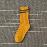 Calcetines De Algodón Para Mujer Estilo Retro Coreano Japonés Clásicos Con Rayas De College Street Calcetines Largos De Media Caña Regalo Para Niñas - details 6