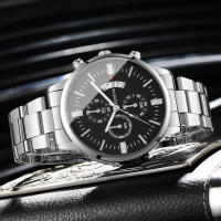 Reloj De Negocios Para Hombre Moda 3/4PCS Lujo Calendario Reloj De Cuarzo Sin Caja Material De Pulsera Y Caso De Aleación Resistencia a Agua Nula - details 11