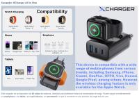 XCharger All in One 43W: Cargador Multifuncional de Carga Rápida con Cable USB-C, y Cargador de Reloj, Compatible con Dispositivos Apple como iPhone, iPad, AirPods, Equipado con un Cargador Específico para Watch. - details 0