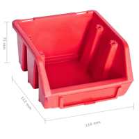 vidaXL Kit de cajas de almacenaje 34 pzas paneles de pared rojo negro - details 5