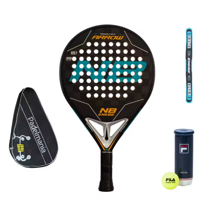 Pala de padel Enebe Arrow + Funda Pádel Manía + Protector Enebe + Bote de Pelotas Fila - 1