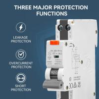 Interruptor diferencial superinmunizado Clase A SI, con protección sobrecorriente y fugas. RCBO espacio reducido. (32A, 2P, 30mA) - details 0
