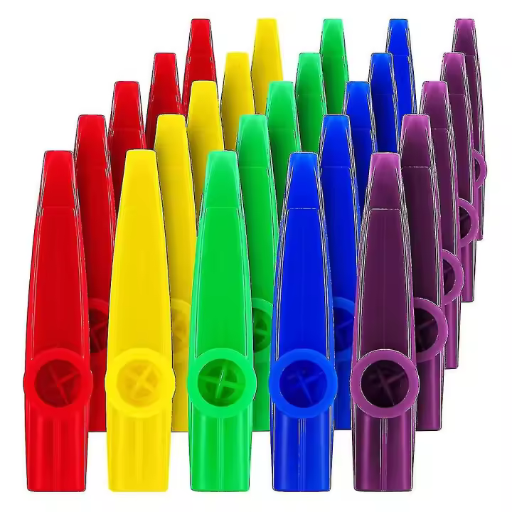 Instrumentos musicales plásticos de 25 paquetes Kazoos con los diafragmas de la flauta de Kazoo para el regalo, el premio y el Partido Fa - 1