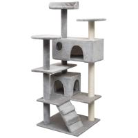 vidaXL Rascador de Gatos con Poste Rascador Sisal Altura 125cm Mascotas Color Beige,  Gris,  Azul oscuro y mas - details 1