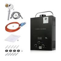 Calentador de agua portátil de propano, 7L, para exteriores, SIN depósito, múltiples protecciones de Gas para RV, cabina, Granero, Camping Calentador de agua portátil de propano - details 0
