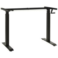 vidaXL Estructura de escritorio de altura ajustable manivela en color Negro/Blanco | estructura resistente ideal para salón dormitorio o estudio - details 0