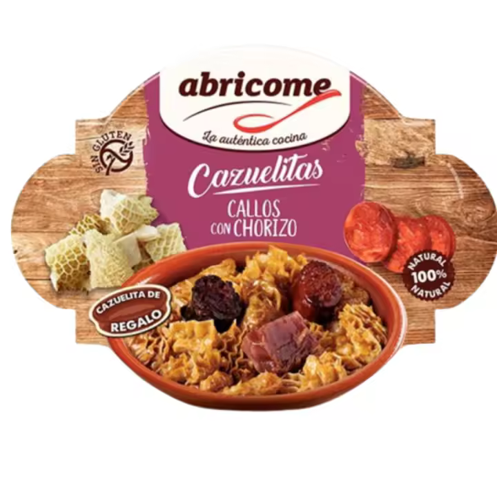 Callos con chorizo en cazuelita 415g - Delicioso plato preparado de Abricome - Incluye cazuela de barro - 1