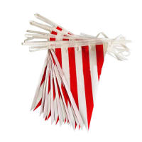 Bandeja De Banderines Triangular Para Fiesta De Cumpleaños Circo Temática Carnaval En Rojo Y Blanco Decoración Para Hogar - details 3
