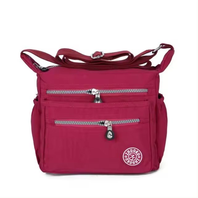 Bolso de nailon con múltiples bolsillos para mujer, bandolera de hombro cruzado, bolso de viaje - 1