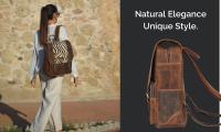 Mochila de Cuero Genuino con Solapa Animal Print – IULIUS | Para portátil 15,6", elegante, resistente y con estilo único - details 0
