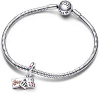 PANDORA Charm Colgante Triple Mahjong 792523 C01 Talla ÚNICA Mujer, Viene con el embalaje de Caja De Regno original. - details 1