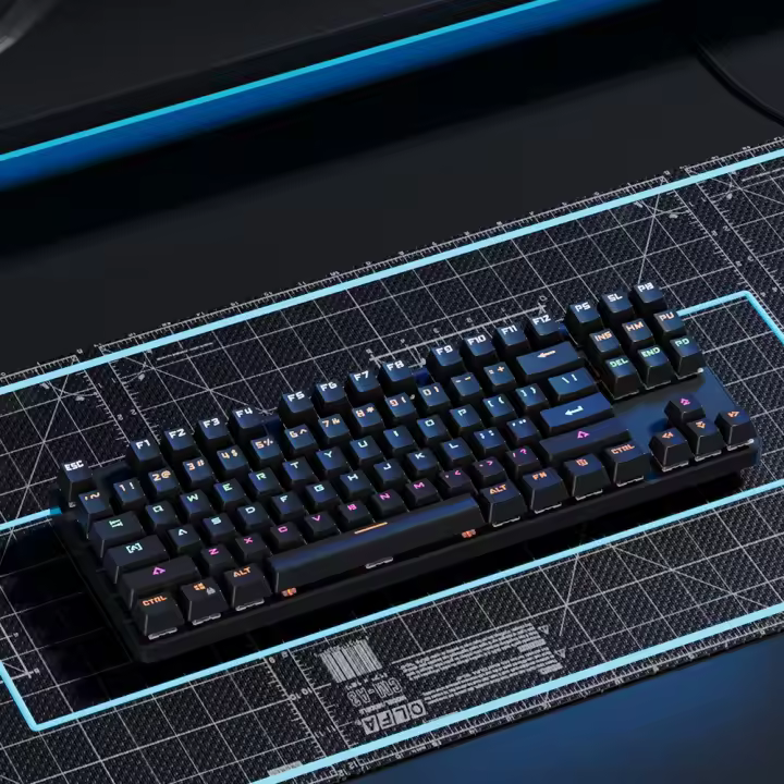 Teclado Mecánico USB MUCAI De 87 Teclas Con Iluminación LED Retroiluminada Para Gaming Switches Rojos Adecuado Para Escritorio - 1