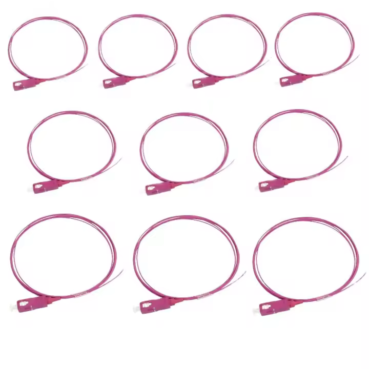 Pigtail fibra óptica 10 unidades. Multimodo OM4 conector SC. Rabillo fibra óptica. TRICOM - 1
