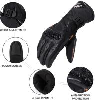 Guantes Impermeables a Prueba de Viento cálidos, Nudillos Duros, protección para los Dedos de la Palma, Moto con función de Pantalla táctil - details 1