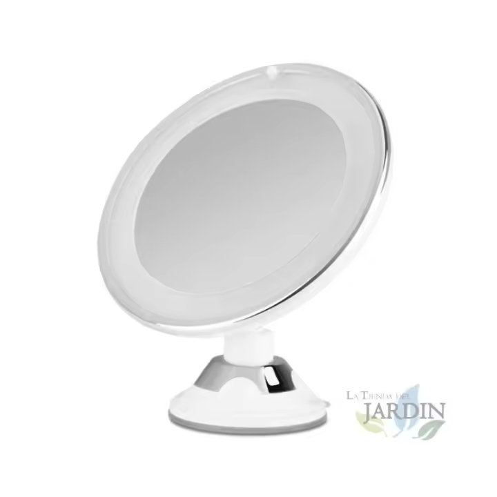 ORBEGOZO Espejo baño Orbegozo con luz LED. 17 cm de diámetro. Aumento x10. - 1
