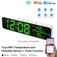 Sensor De Temperatura Y Humedad WiFi Tuya Con Alarma De Tiempo Y Espejo LED Para Decoración De Sala De Estar Pantalla De LED Material ABS - details 1