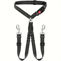 Cinturón De Seguridad Para Perros Y Gatos KAMANLONG Para Coche Correa Fija Con Amortiguador Y Tracción Seguro Para Dos Perros Material De Nylon Adecuado Para Todas Las Estaciones - details 5