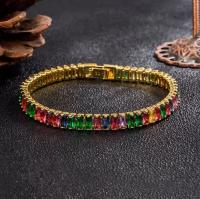 Pulsera de Plata de Ley 925, Pulsera de circonitas de Colores, Joyería de lujo, Gift de fiesta, Gift para Mujer - details 3