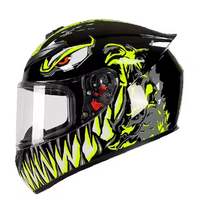 Casco integral para motorceta Ligero, helmet de motorceta de Carreras para Calle, Ligero, with visera solar tintada y visera solar plegable, adecuado para hambres y mujeres adultas - 1