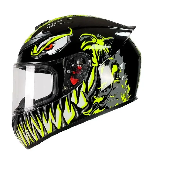 Casco integral para motorceta Ligero, helmet de motorceta de Carreras para Calle, Ligero, with visera solar tintada y visera solar plegable, adecuado para hambres y mujeres adultas - 1