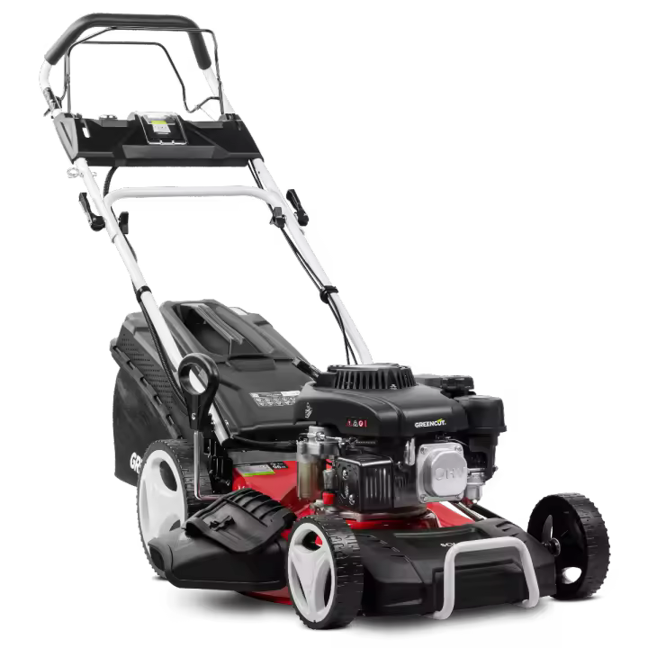 GREENCUT GLM770XE - Cortacésped Gasolina 150cc, Arranque eléctrico Motor 4 Tiempos, Sistema Recogida 4 en 1 Mulching - 1