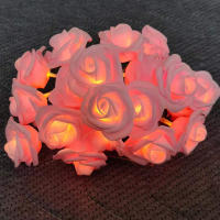 Luces De Navidad LED Rosa 20 Piezas Operadas Por Batería Para Decoración De Fiesta De Boda Y Valentín Guirnalda De Flores Fairy - details 1