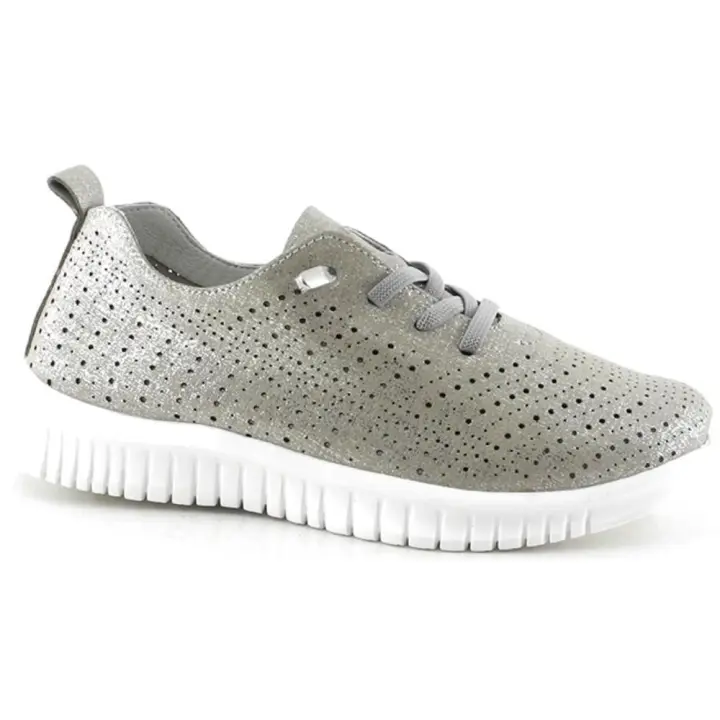 Amarpies zapato sport para mujer aog28352 color plata - 1