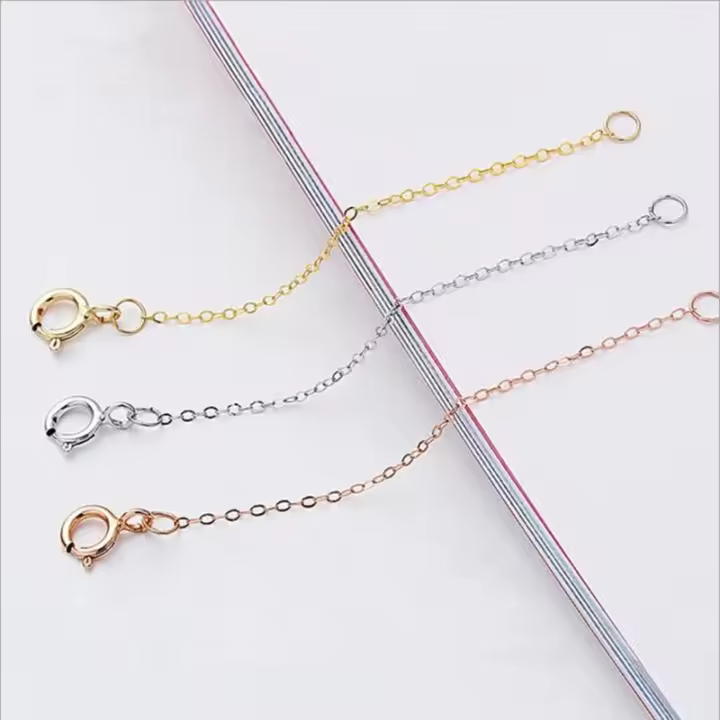 Cadenas De Extensión De Pulseras En Plata 925 2PCS De 3cm-8cm Para Fabricación De Joyería DIY Enlaces De Extensión De Bricolaje - 1