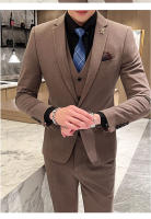 Traje De Boda Elegante Y Casual Para Hombres Estilo Británico Coreano Slim Conjunto De Chaqueta Chaleco Y Pantalones Para Oficina Y Celebraciones - details 19