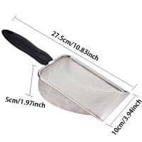 Herramienta De Limpieza Para Mascotas Cuchara De Acero Inoxidable Para Excremento De Gatos Y Reptiles Cuchara De Arena Para Lágrimas De Lagartos - details 6