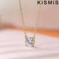 Collar De Lujo Diamante Solitario De 1.5 Carrats (7.3mm) Para Mujer Platinado En Oro Cubic Zirconia Collar Elegante Y Delgado - details 0