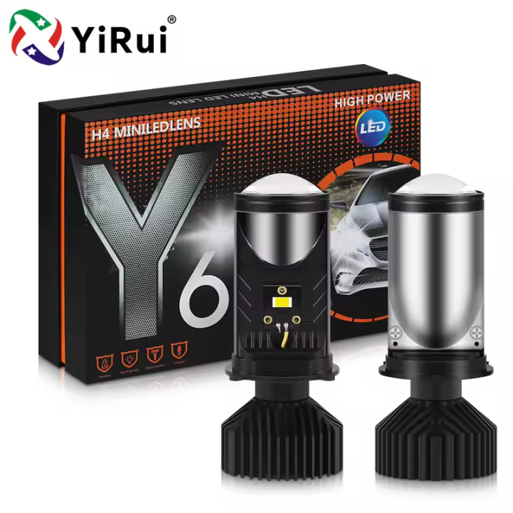 YiRui 2PCS Faros LED De Alta Luminosidad Para Motocicleta H4 Potencia Alta Lente Faro Modificado Búho De Luz Brillante - 1