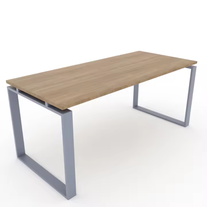 OFICIT Mesa con Tablero Madera Olmo y Estructura Gris Plata Modern. Fabricación Nacional. Ideal para Estudio, Trabajo, Despacho, Oficina - 1