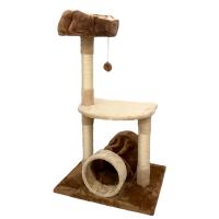 COTTECOTA- Árbol rascador para Gatos 54x45x94cm, Árboles de actividades para gatos Marron Beige, Juegos gatos Poste para arañar, Poste de sisal, plataforma y cama, Casa de gatos marron para diversion, árbol de gato en forma de torre escalador con nido. - details 3