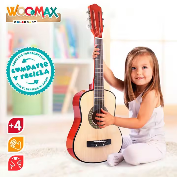Color Baby Guitarra Española Infantil Woomax 6 Cuerdas Marrón 76x26x8 Cm - 1