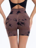 Shorts De Yoga Para Mujer Cintura Alta Sin Costuras Tie-Dye Elásticos Altos Transpirables Leggings De Gimnasio - details 27