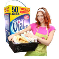 Vialplus Detergente 50 Lavados Limpieza total 2520 gr Maleta 50 Lavados Ropa Blanca y de Color Poder Quitamanchas - details 4