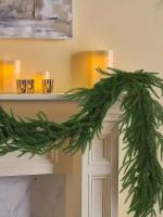 Guirnalda De Ciprés Para Navidad 1.5/1.8/2.7 Metros Decoración De Árbol De Pino Emulando Árbol De Norfolk Hojas De Árbol Para Decoración De Hogar Y Chimenea - details 10