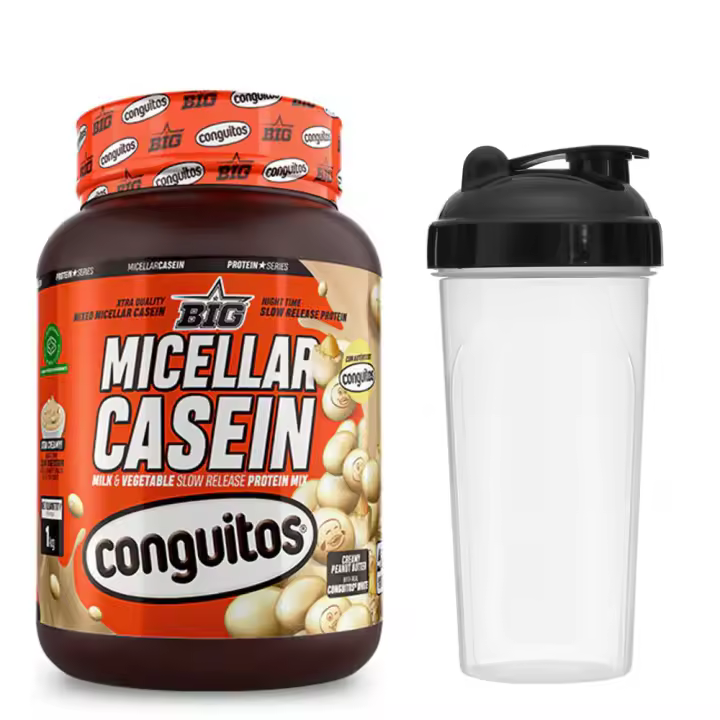 Micellar Casein 1Kg Conguitos blanco Big Proteina Caseina + Shaker (Por falta de stock, el shaker puede variar) - 1