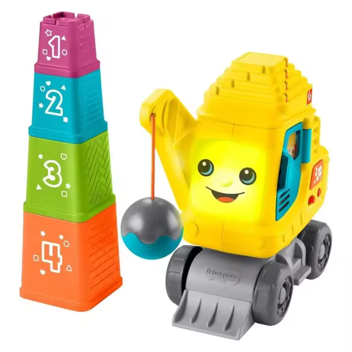 Fisher Price Grúa Cuenta y Apila con luces y sonidos HWY65 MATTEL - 1