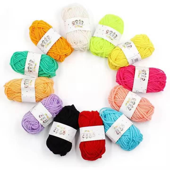 12Pcs Hilo De Acrílico Para Tejer Inicio Ideal Para Proyectos Pequeños Y Manualidades Para Niños Material Polyester - 1
