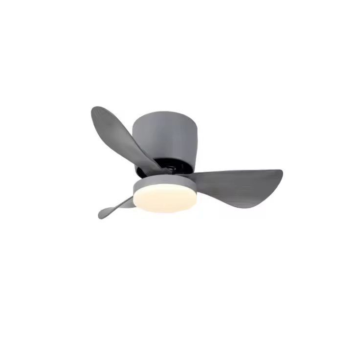LedHogar Ventilador de techo de Metal, Color Gris, 3 aspas de ABS color gris,  6 Velocidades, Luz LED 15W. Mando a distancia, 3 Tonos de color de luz (3000K-4500K-6000K), Regulable, Motor DC 30W . REF: 900 - 1