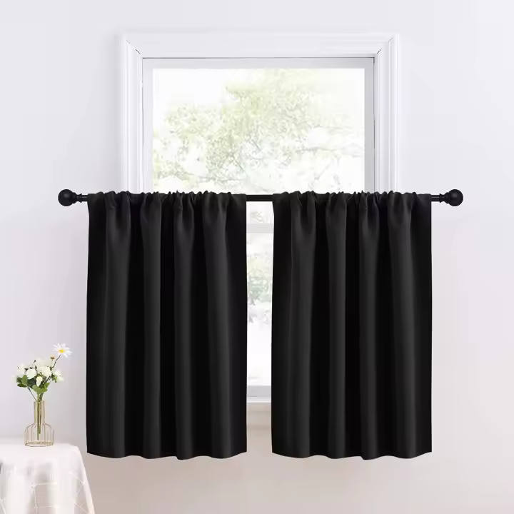 Cortina Corta De Blackout En Color Sólido Para Sala De Estar Baño Cocina Instalación En Techo Decorativa Y Tapizadora Moderna Y Simplicidad - 1